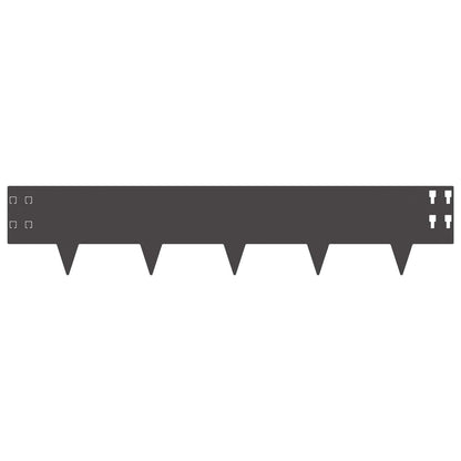 Gazonrand 30 pcs 100 x 20 cm Staal Zwart