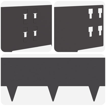 Gazonrand 50 pcs 100 x 20 cm Staal Zwart