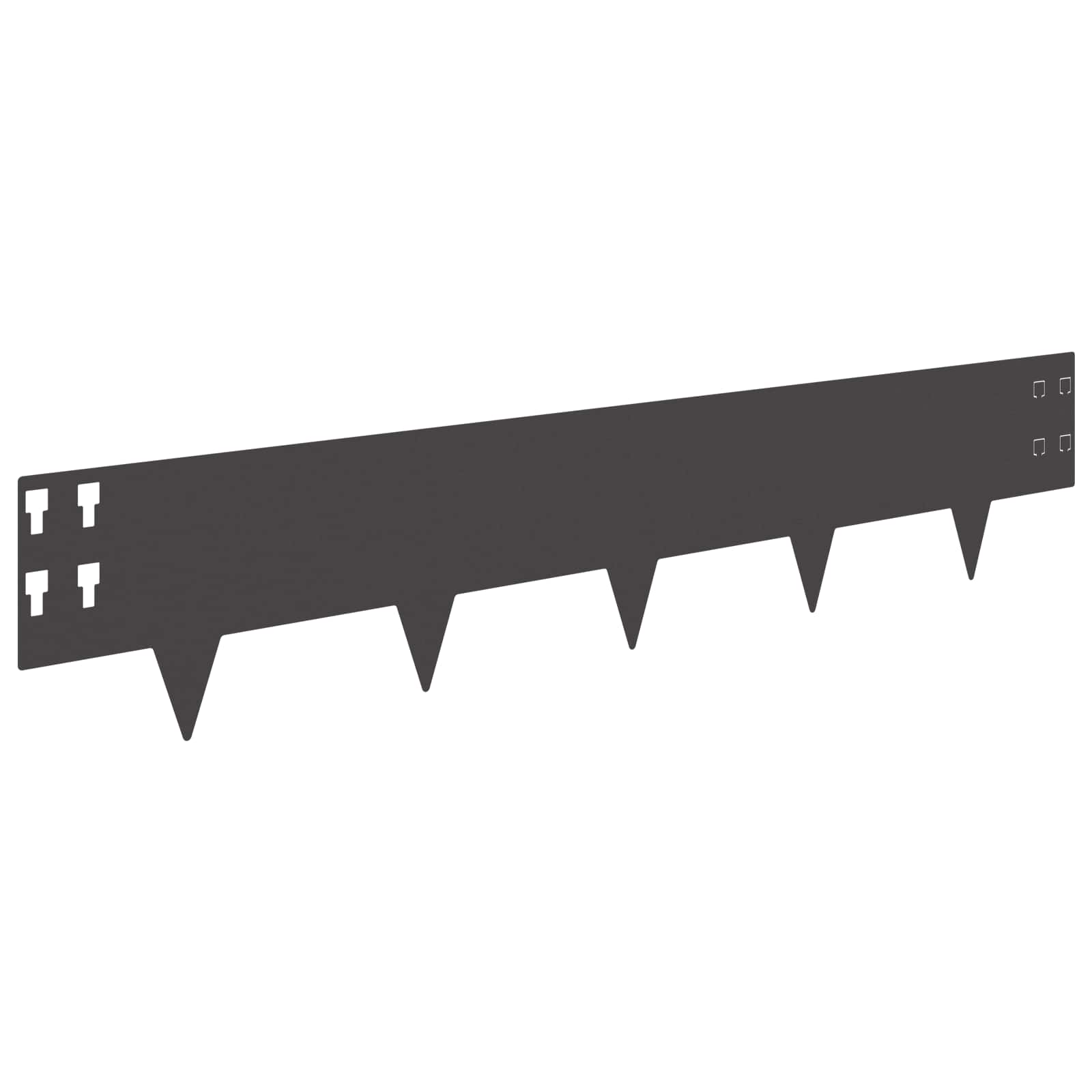 Gazonrand 50 pcs 100 x 20 cm Staal Zwart