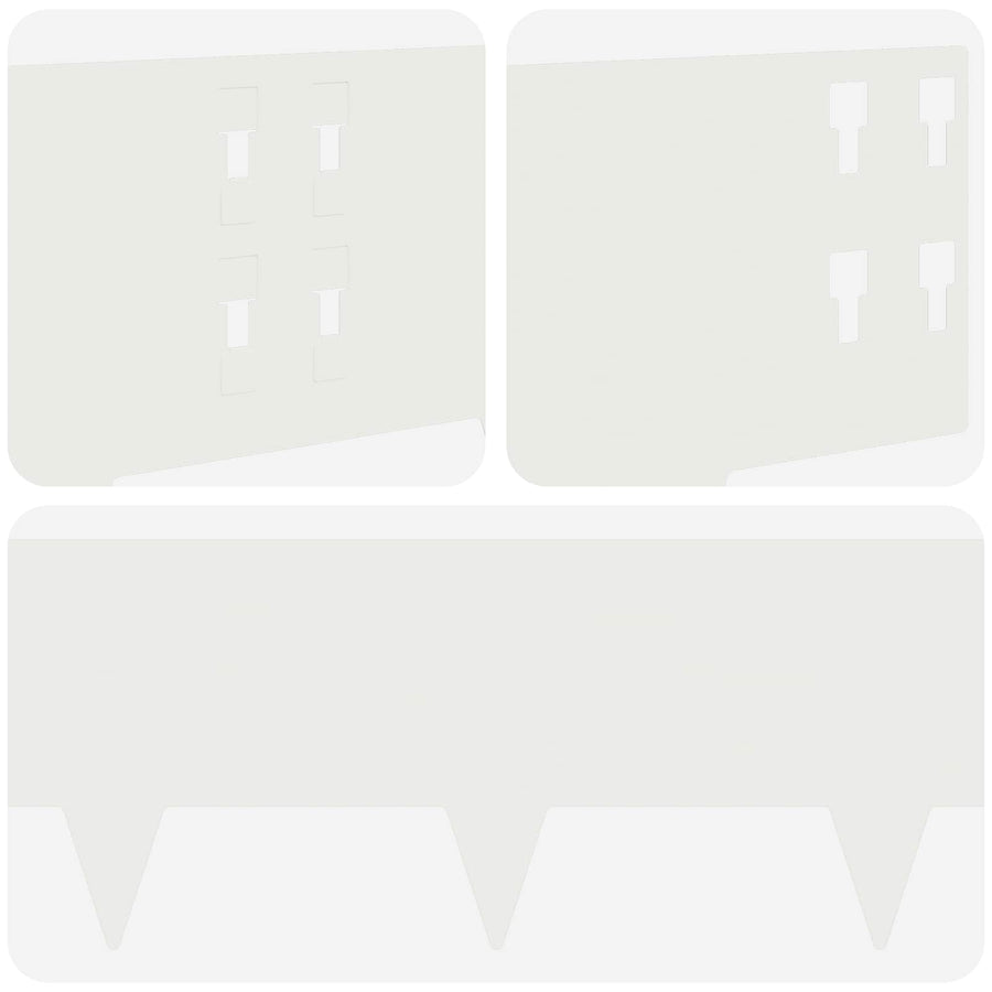 Gazonrand 10 pcs 100 x 20 cm Staal Wit