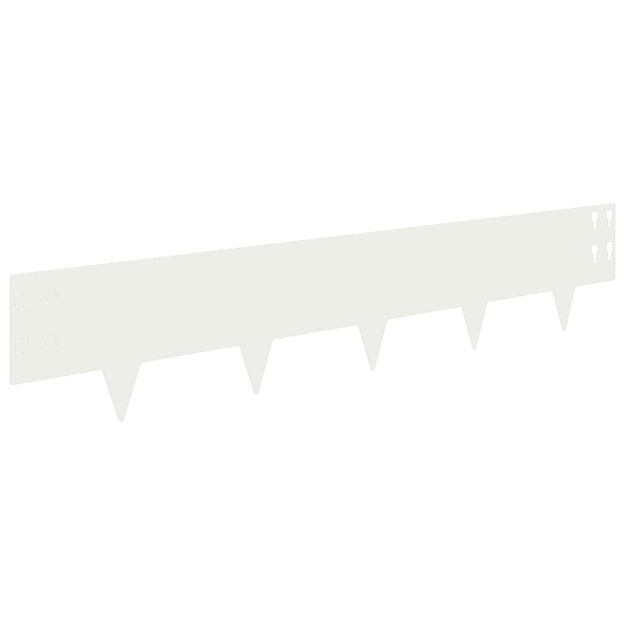 Gazonrand 10 pcs 100 x 20 cm Staal Wit