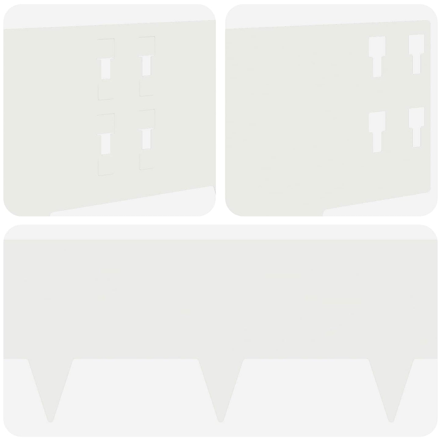 Gazonrand 50 pcs 100 x 20 cm Staal Wit