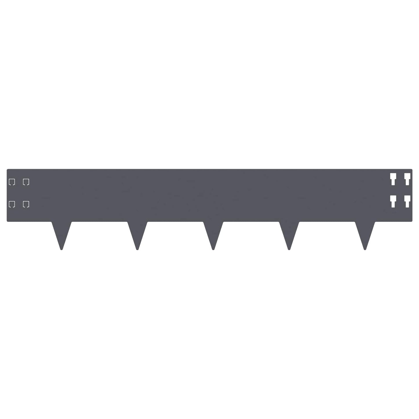 Gazonrand 10 pcs 100 x 20 cm Staal Antracietkleurig