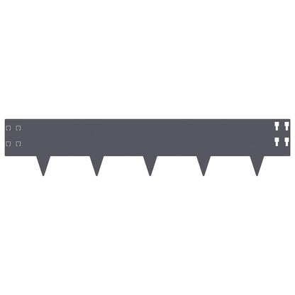 Gazonrand 10 pcs 100 x 20 cm Staal Antracietkleurig