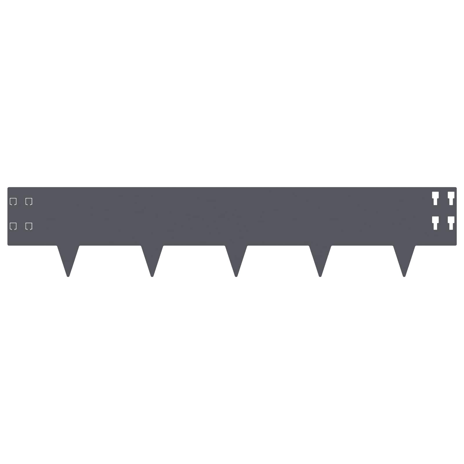 Gazonrand 20 pcs 100 x 20 cm Staal Antracietkleurig