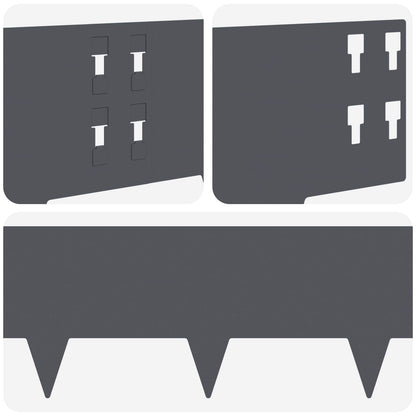 Gazonrand 50 pcs 100 x 20 cm Staal Antracietkleurig