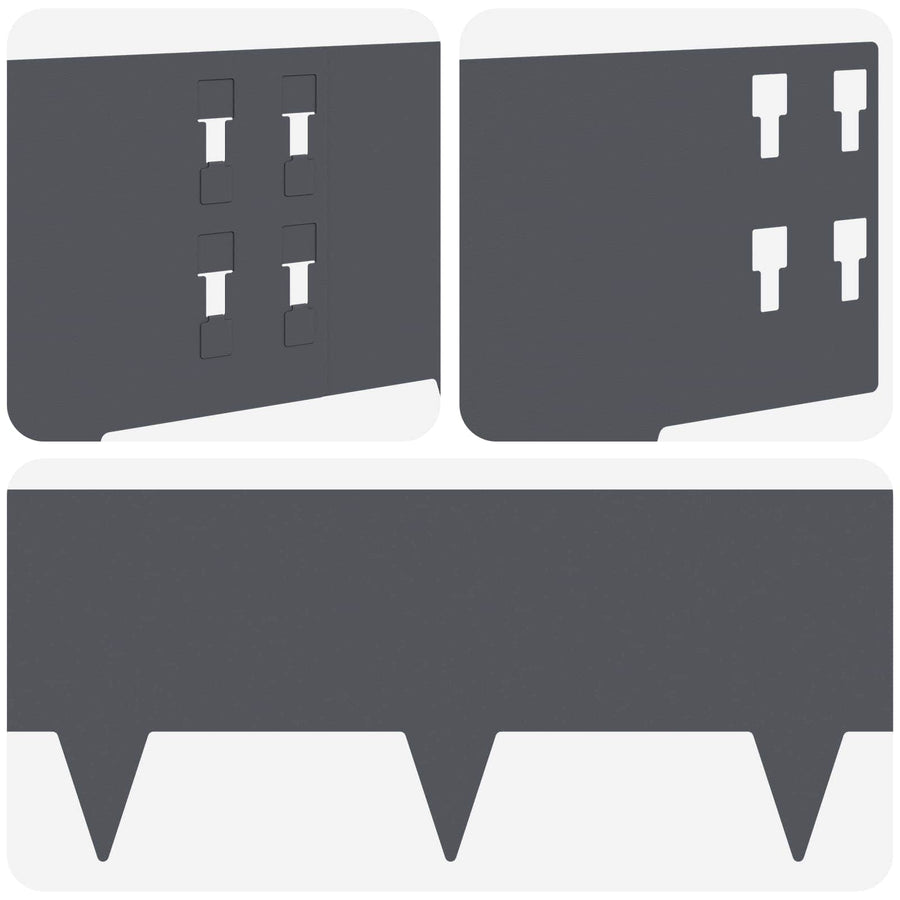 Gazonrand 50 pcs 100 x 20 cm Staal Antracietkleurig