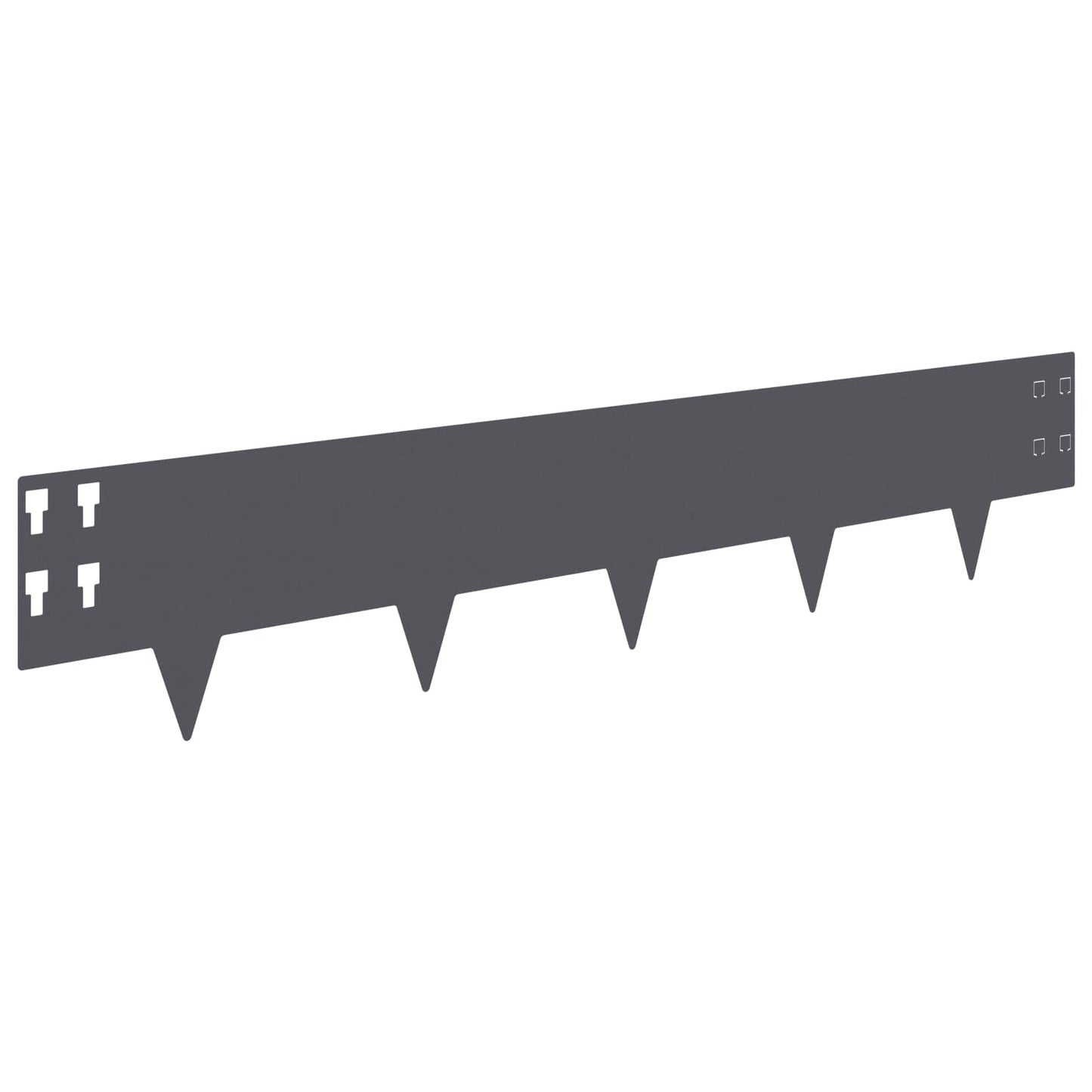 Gazonrand 50 pcs 100 x 20 cm Staal Antracietkleurig