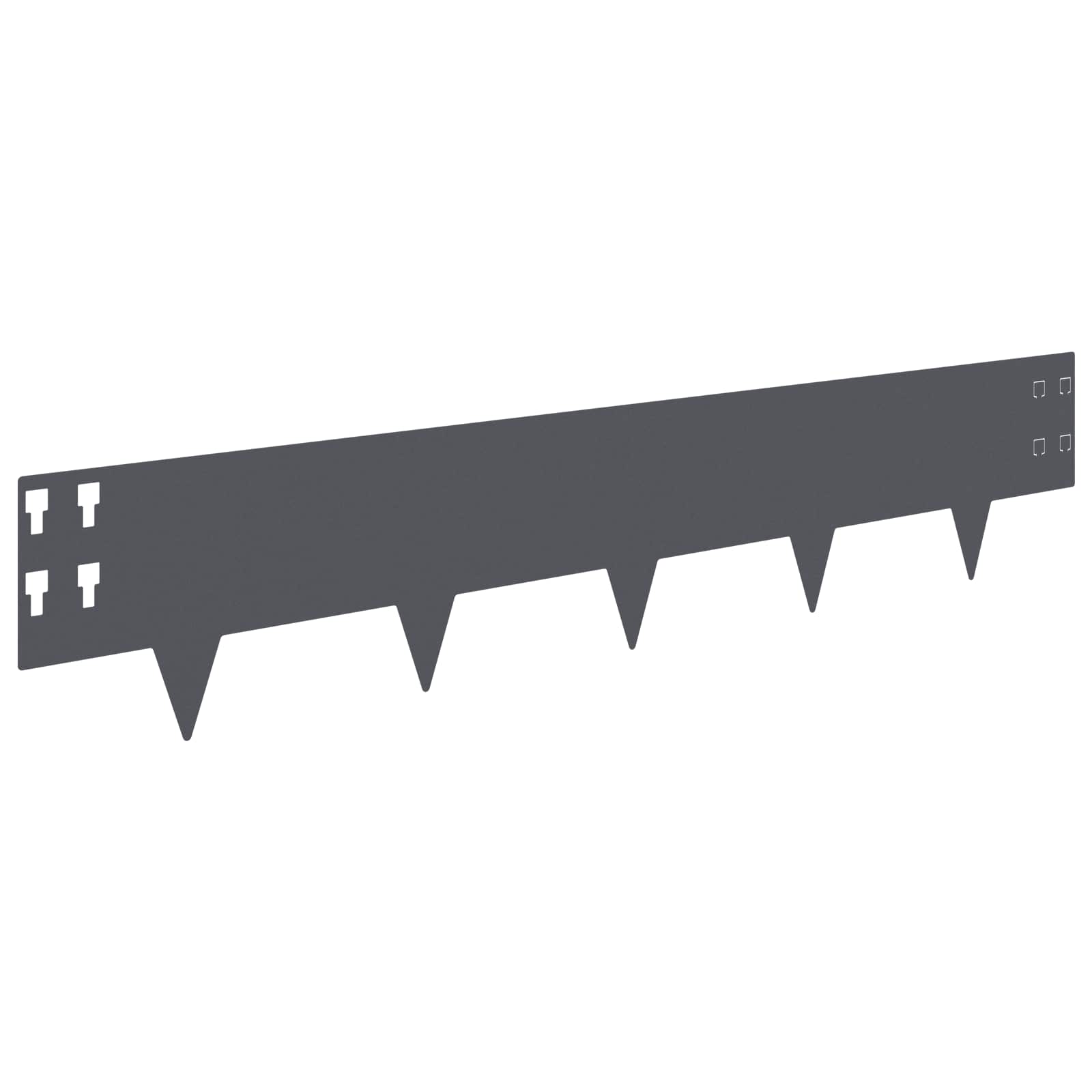 Gazonrand 50 pcs 100 x 20 cm Staal Antracietkleurig