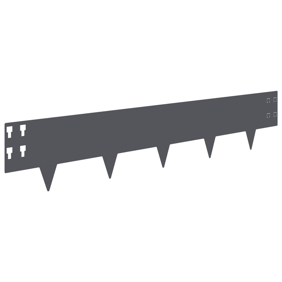 Gazonrand 50 pcs 100 x 20 cm Staal Antracietkleurig