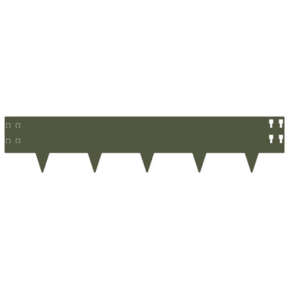 Gazonrand 20 pcs 100 x 20 cm Staal Olijfgroen