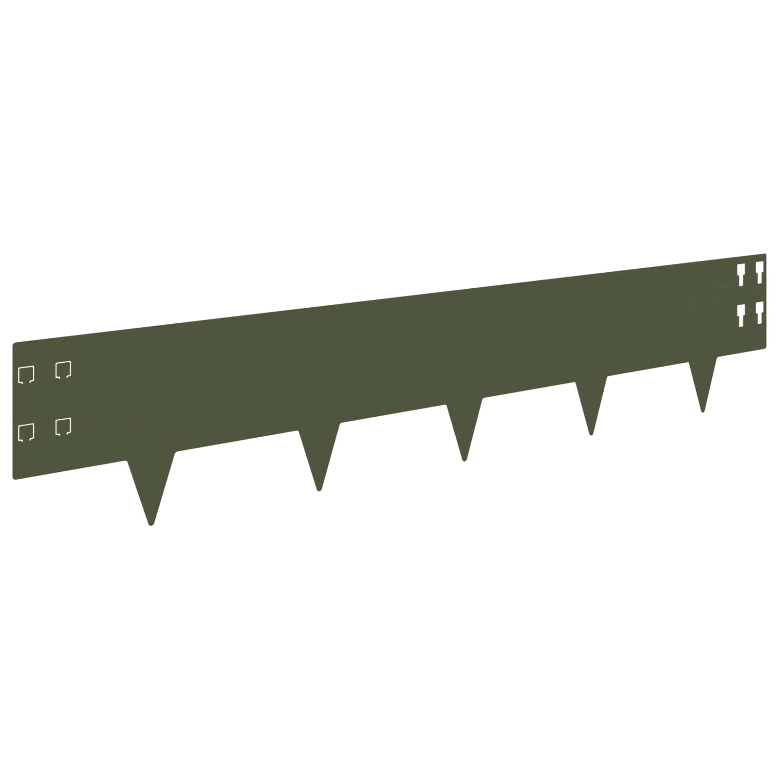 Gazonrand 30 pcs 100 x 20 cm Staal Olijfgroen