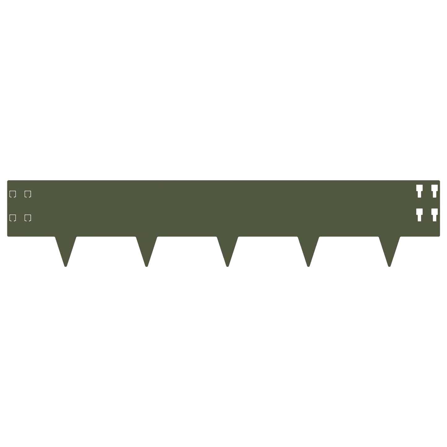 Gazonrand 50 pcs 100 x 20 cm Staal Olijfgroen