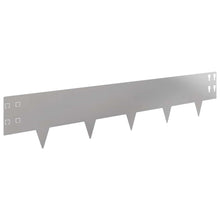 Gazonrand 10 pcs 100 x 20 cm Staal Zilverkleurig