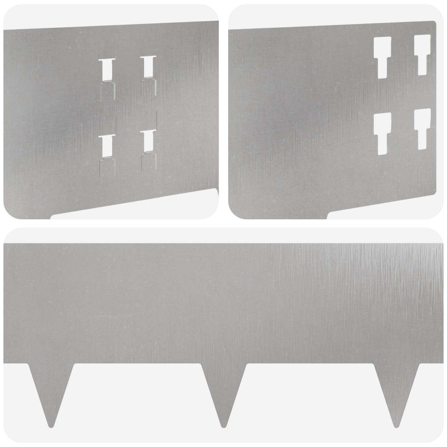 Gazonrand 50 pcs 100 x 20 cm Staal Zilverkleurig