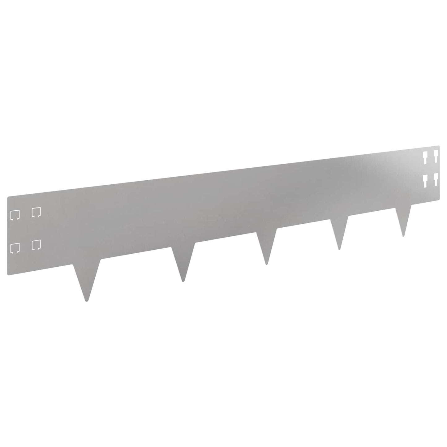 Gazonrand 50 pcs 100 x 20 cm Staal Zilverkleurig