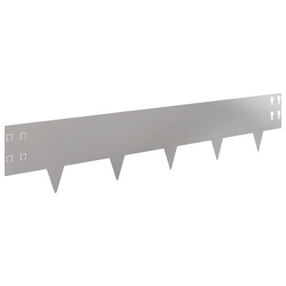 Gazonrand 50 pcs 100 x 20 cm Staal Zilverkleurig