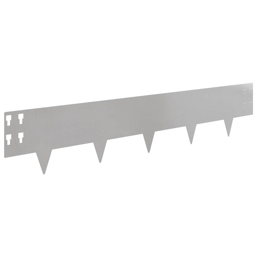 Gazonrand 50 pcs 100 x 20 cm Staal Zilverkleurig