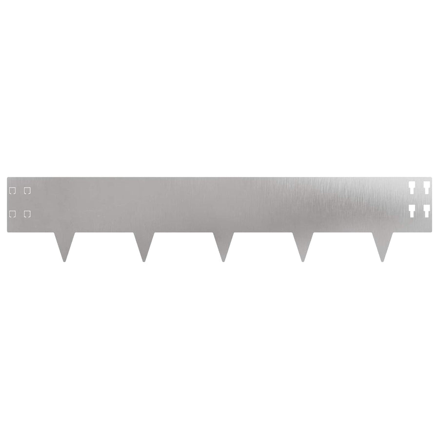 Gazonrand 50 pcs 100 x 20 cm Staal Zilverkleurig