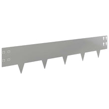 Gazonrand 10 pcs 100 x 20 cm Staal Zilverkleurig