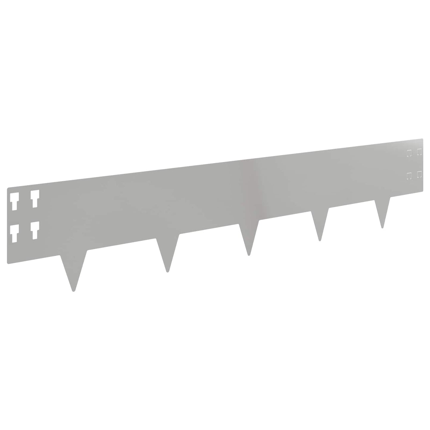Gazonrand 10 pcs 100 x 20 cm Staal Zilverkleurig