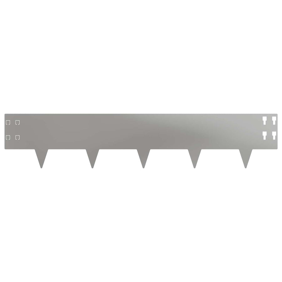 Gazonrand 20 pcs 100 x 20 cm Staal Zilverkleurig