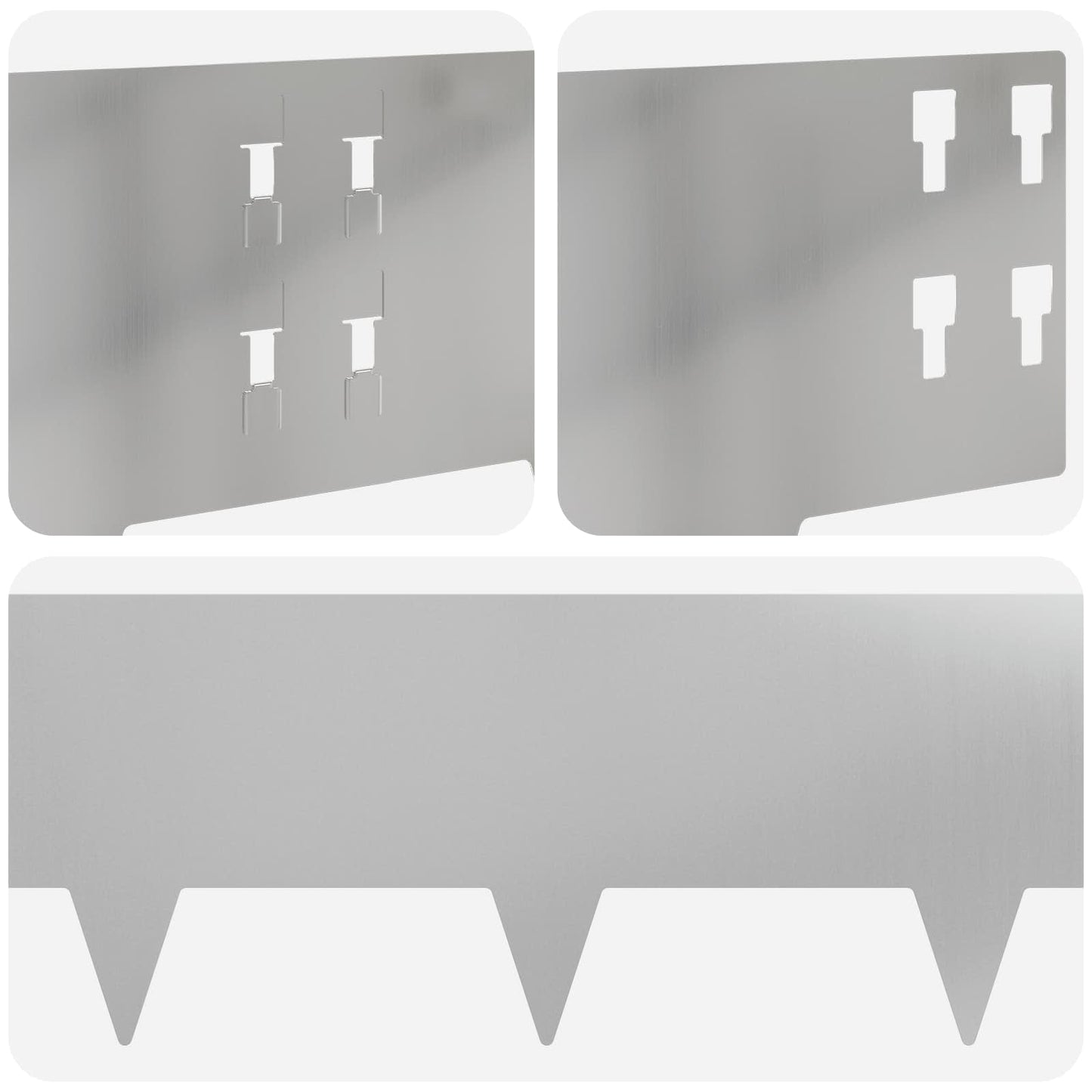 Gazonrand 30 pcs 100 x 20 cm Staal Zilverkleurig