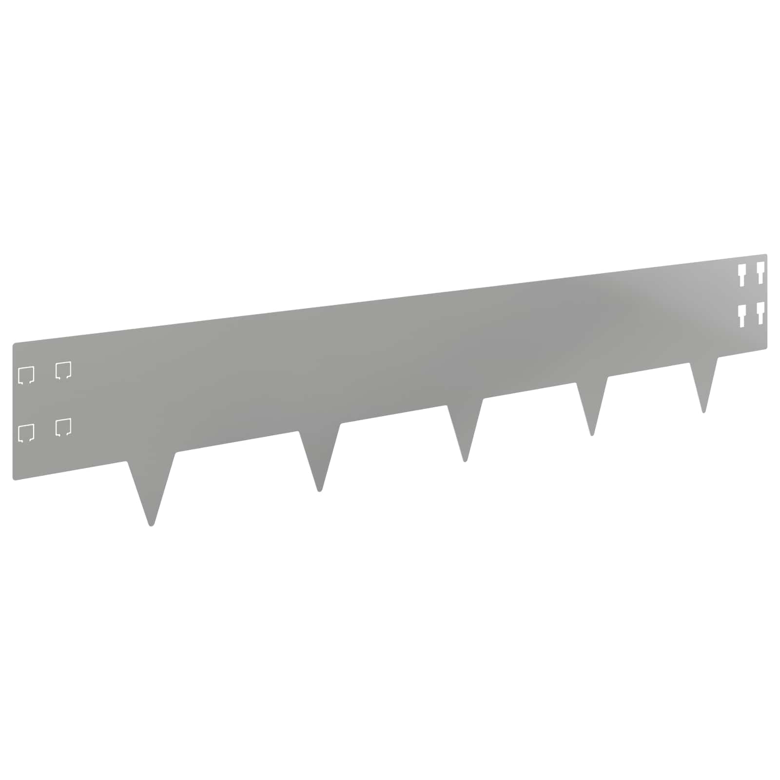 Gazonrand 30 pcs 100 x 20 cm Staal Zilverkleurig