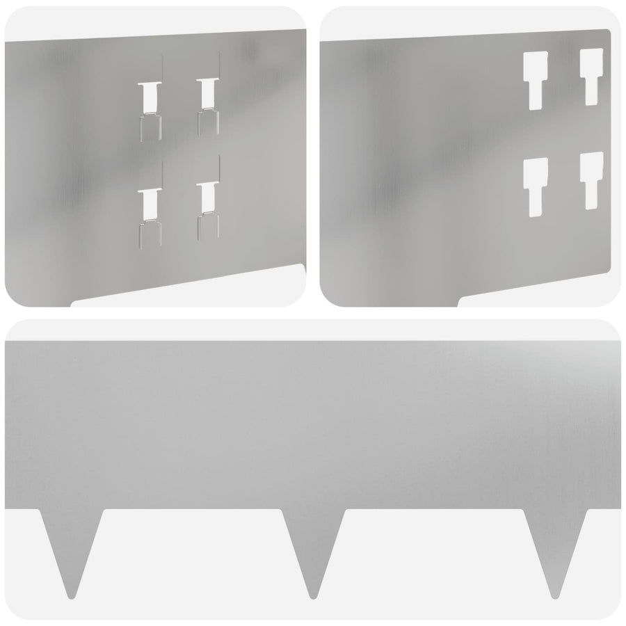 Gazonrand 50 pcs 100 x 20 cm Staal Zilverkleurig