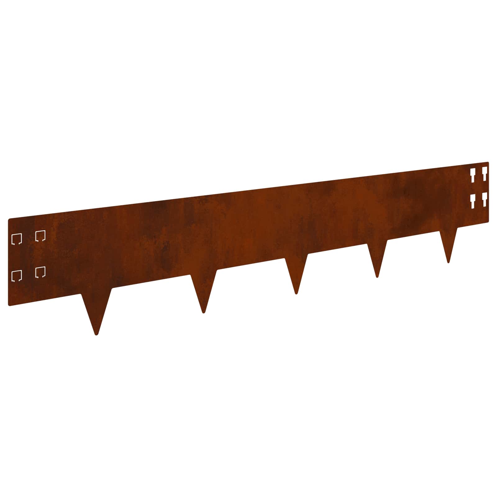 Gazonrand 10 pcs 100 x 20 cm Staal Roestig