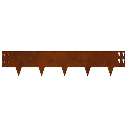 Gazonrand 20 pcs 100 x 20 cm Staal Roestig