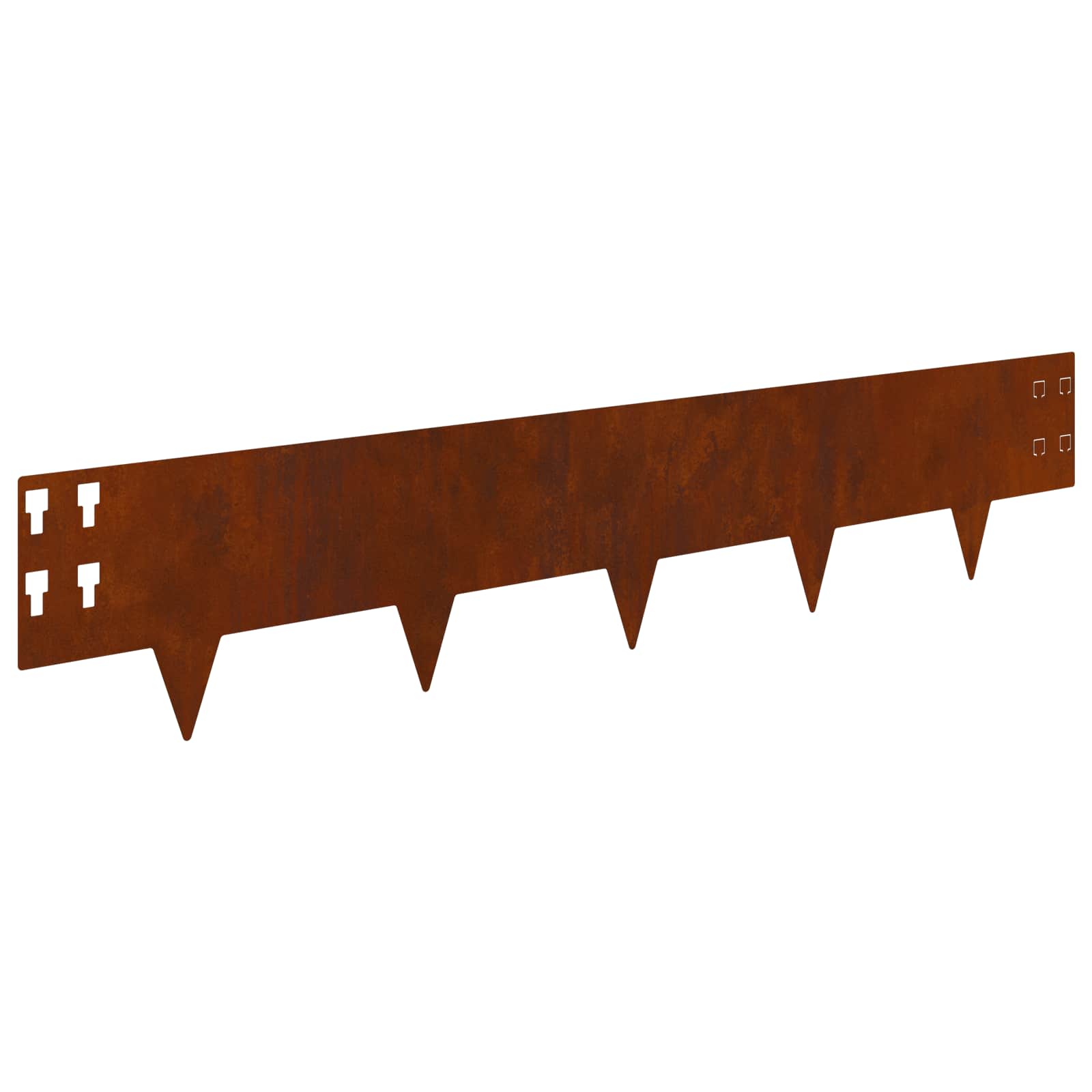Gazonrand 50 pcs 100 x 20 cm Staal Roestig