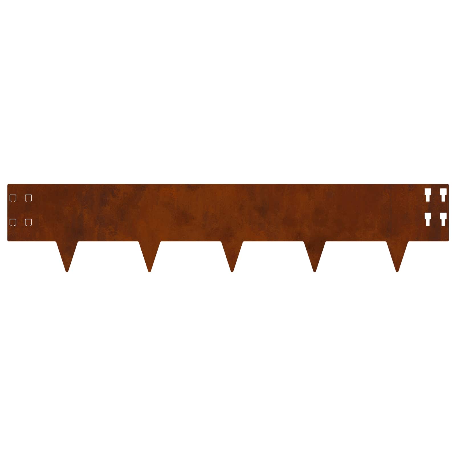 Gazonrand 50 pcs 100 x 20 cm Staal Roestig