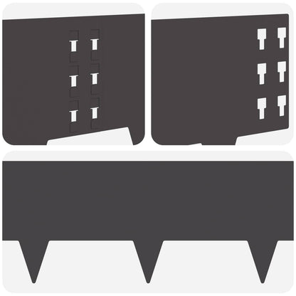 Gazonrand 10 pcs 100 x 25 cm Staal Zwart