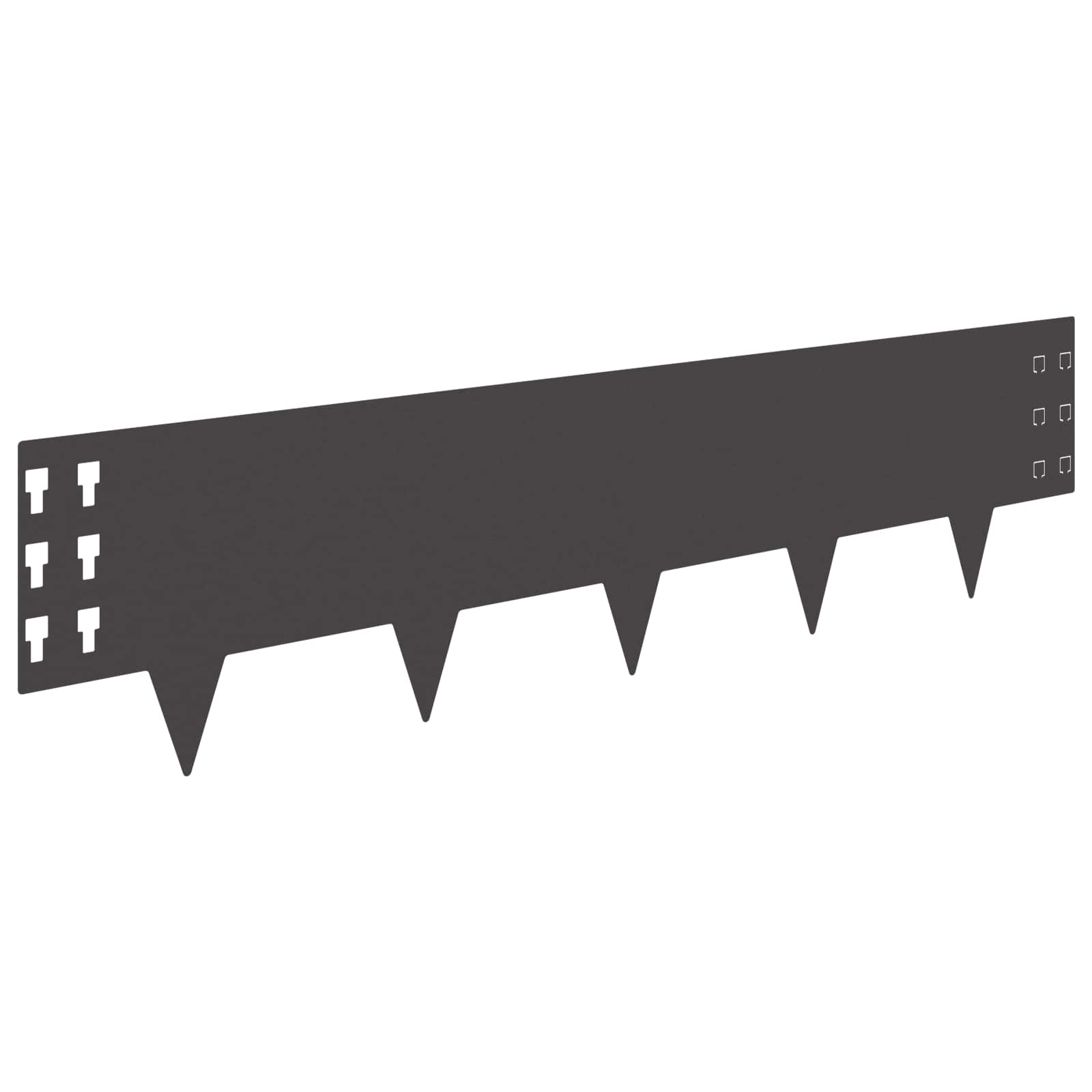 Gazonrand 10 pcs 100 x 25 cm Staal Zwart
