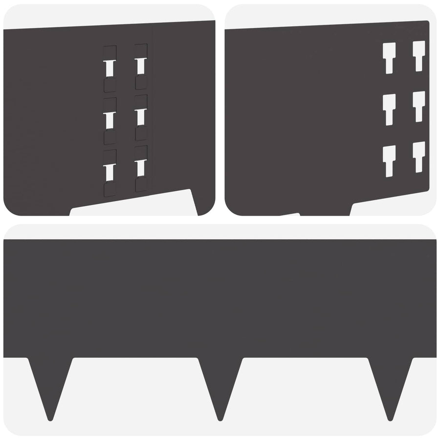 Gazonrand 30 pcs 100 x 25 cm Staal Zwart