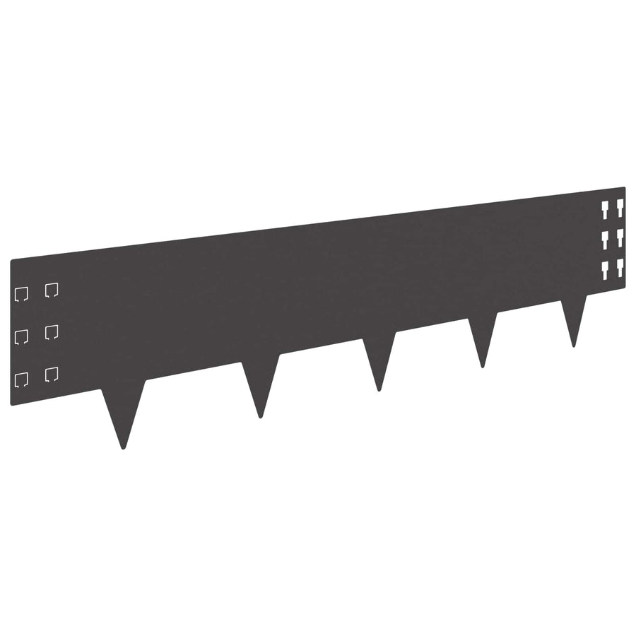 Gazonrand 30 pcs 100 x 25 cm Staal Zwart
