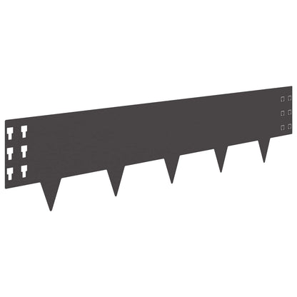 Gazonrand 30 pcs 100 x 25 cm Staal Zwart
