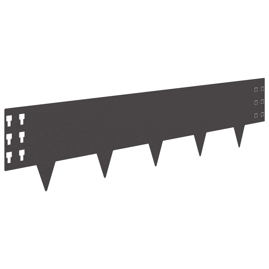 Gazonrand 30 pcs 100 x 25 cm Staal Zwart