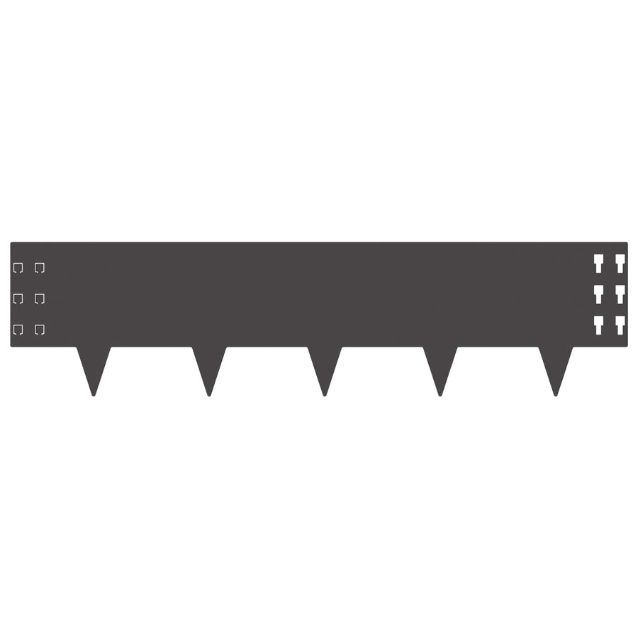 Gazonrand 30 pcs 100 x 25 cm Staal Zwart