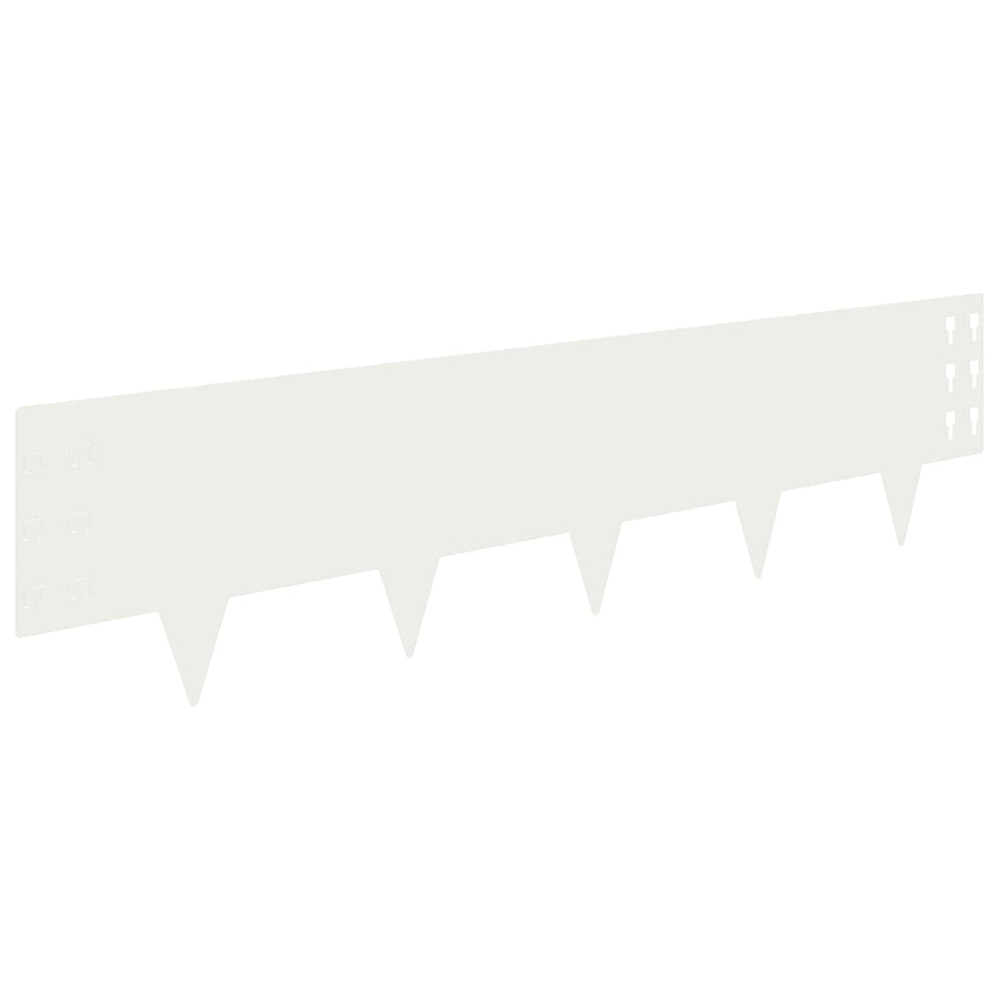 Gazonrand 10 pcs 100 x 25 cm Staal Wit
