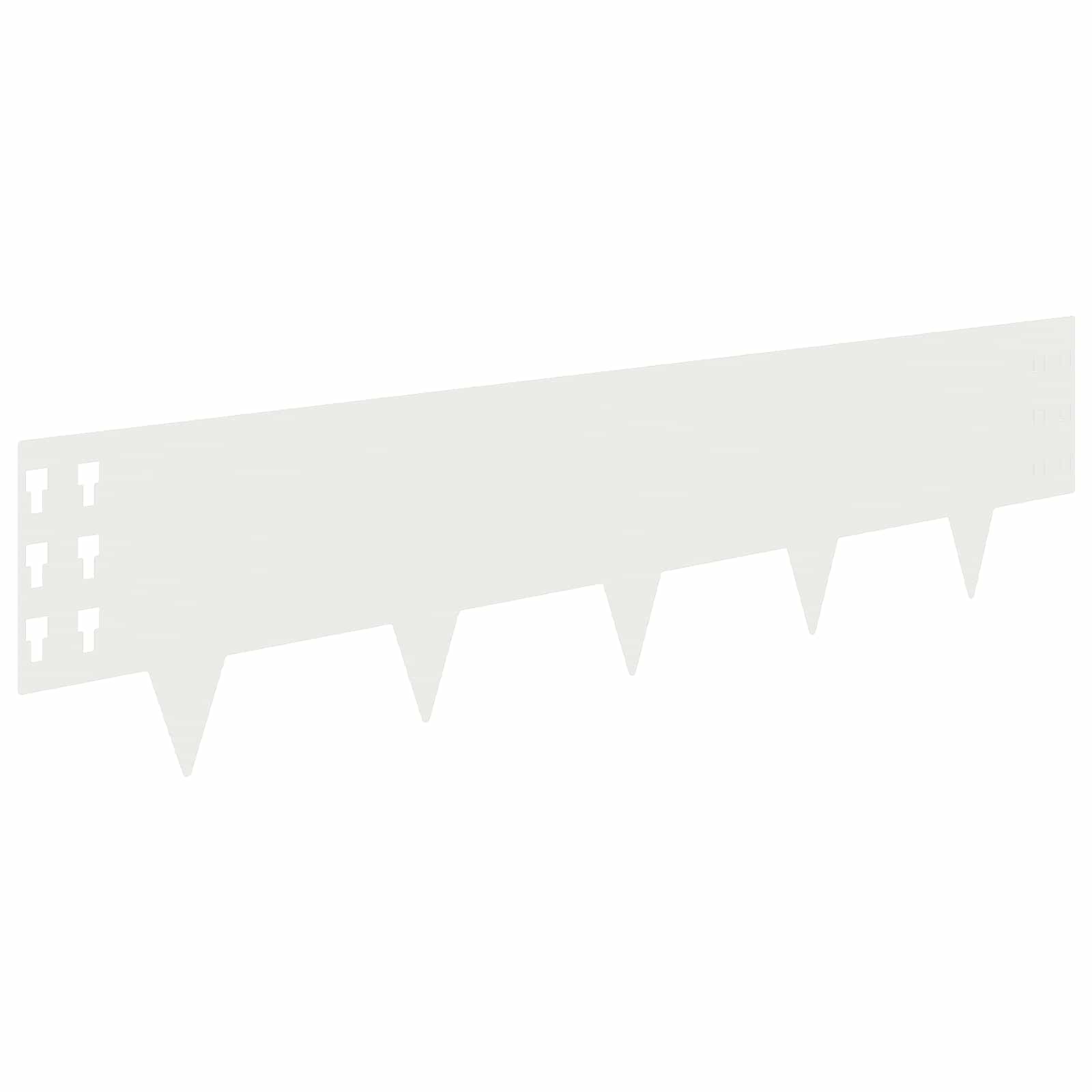 Gazonrand 10 pcs 100 x 25 cm Staal Wit