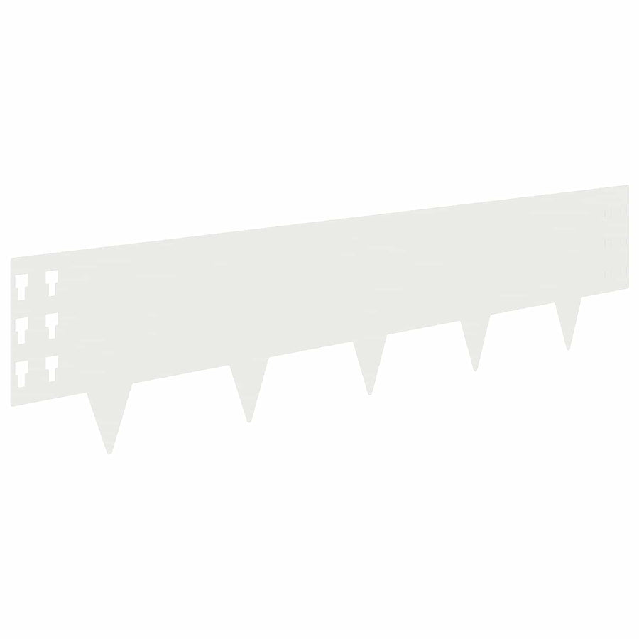 Gazonrand 10 pcs 100 x 25 cm Staal Wit