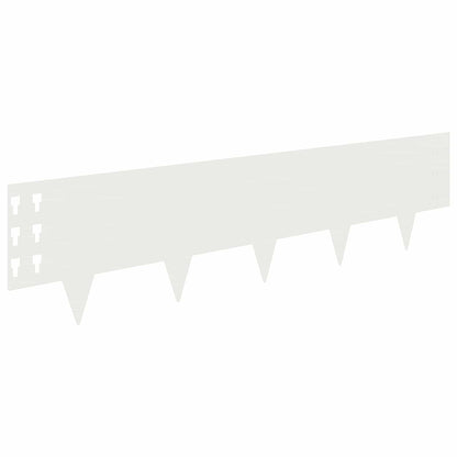 Gazonrand 30 pcs 100 x 25 cm Staal Wit