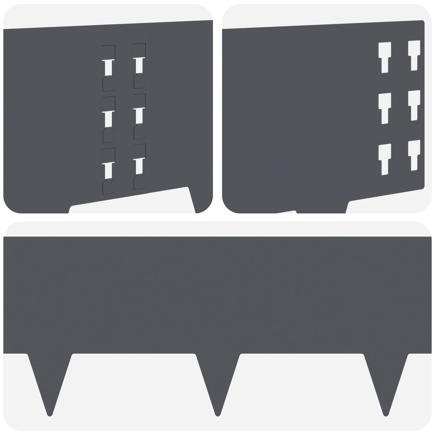 Gazonrand 10 st 100 x 25 cm Staal Antracietkleurig