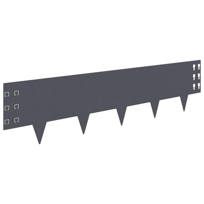 Gazonrand 10 st 100 x 25 cm Staal Antracietkleurig