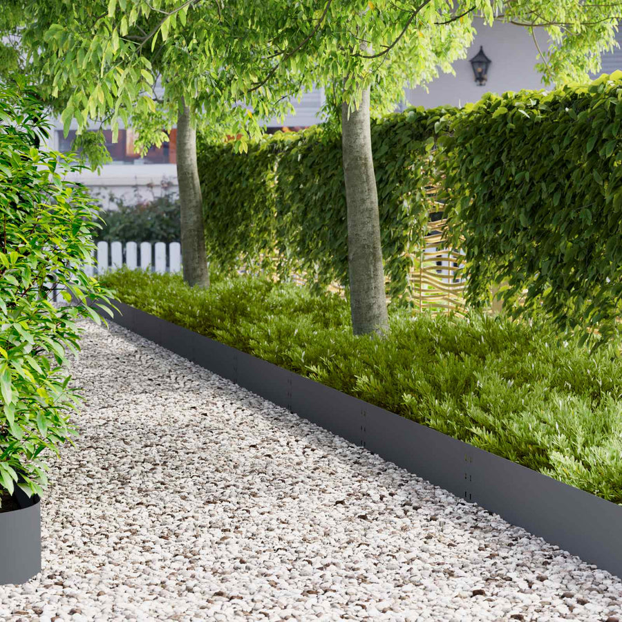 Gazonrand 20 st 100 x 25 cm Staal Antracietkleurig