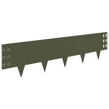 Gazonrand 10 pcs 100 x 25 cm Staal Olijfgroen