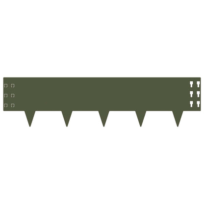 Gazonrand 10 pcs 100 x 25 cm Staal Olijfgroen