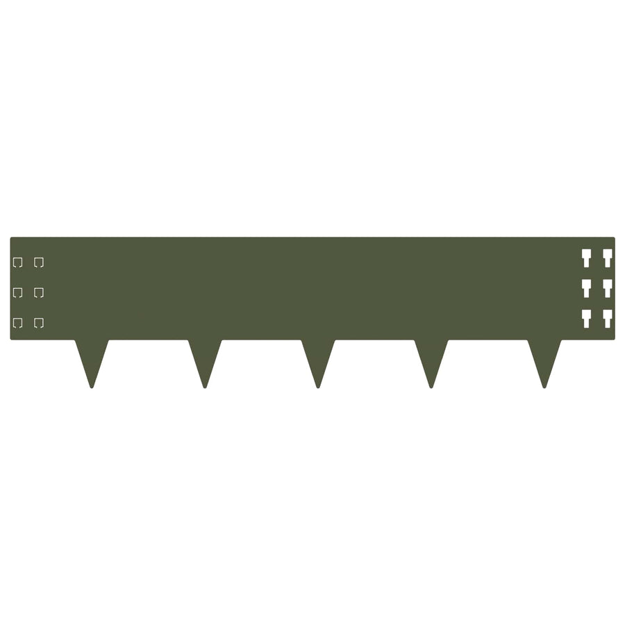 Gazonrand 10 pcs 100 x 25 cm Staal Olijfgroen